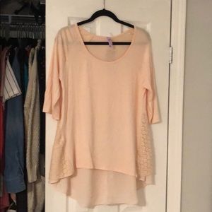 Blush eyelet blouse